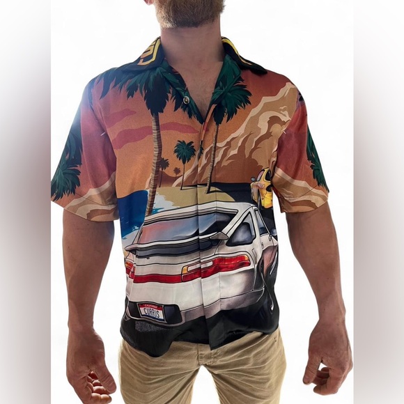 Tropical Car Print Men's Shirt